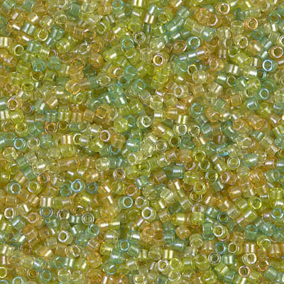 Delica Seed Bead - #0983 Lemon Lime Mix Inside Color Lined Sparkle