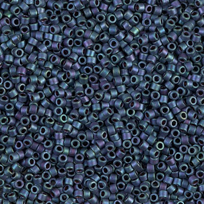 Delica Seed Bead - #1052 Blueberry Metallic Gold Rainbow Matte