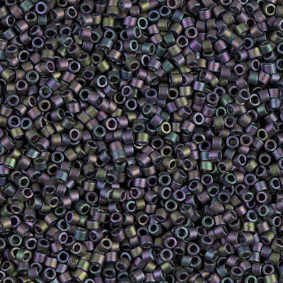 Delica Seed Bead - #1053 Plum Emerald Metallic Gold Rainbow Matte