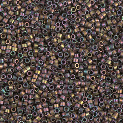 Delica Seed Bead - #1055 Gray Dusk Metallic Gold Rainbow Matte