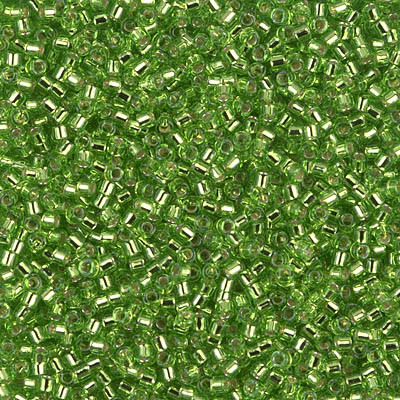 Delica Seed Bead - #1206 Lime Transparent Silver-Lined