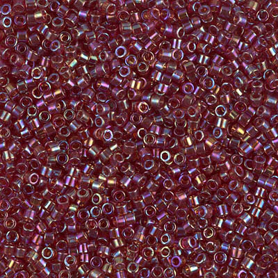 Delica Seed Bead - #1242 Dark Cranberry Transparent Rainbow