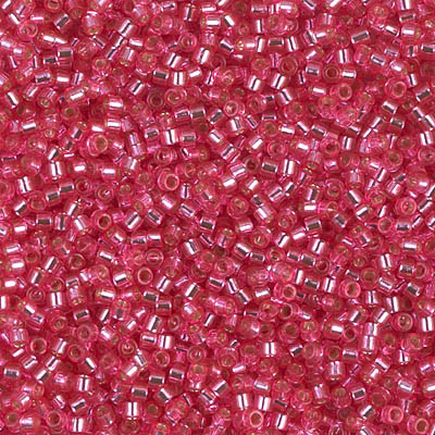 Delica Seed Bead - #1338 Dyed Rose Transparent Silver-Lined