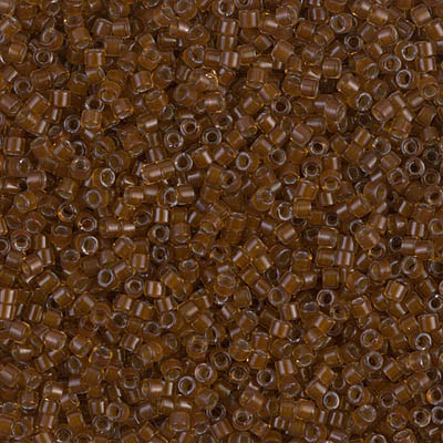 Delica Seed Bead - #1393 Dark Topaz / Amber Inside Color Lined