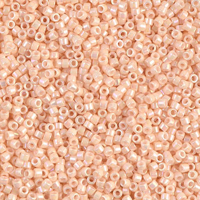 Delica Seed Bead - #1502 Light Peach Opaque Rainbow - *Discontinued*