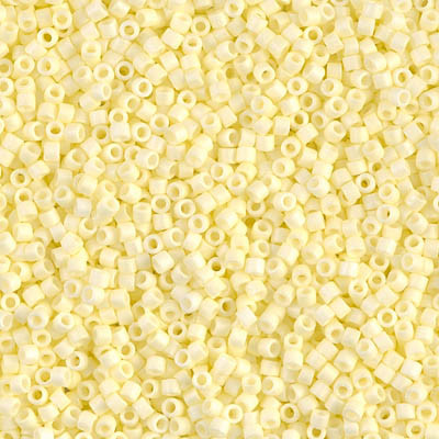 Delica Seed Bead - #1521 Pale Yellow Opaque Rainbow Matte - *Discontinued*