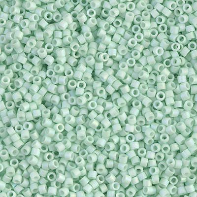 Delica Seed Bead - #1526 Light Mint Opaque Rainbow Matte - *Discontinued*