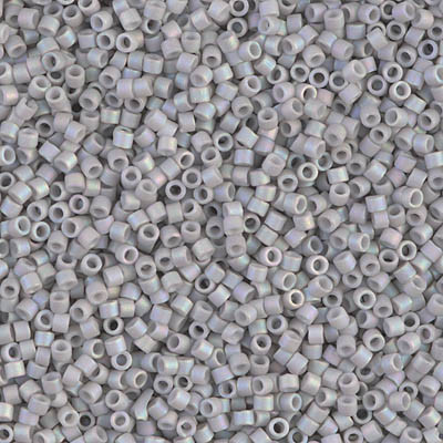 Delica Seed Bead - #1528 Light Smoke Opaque Rainbow Matte - *Discontinued*