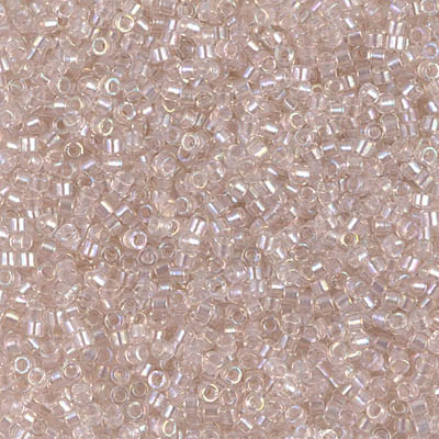 Delica Seed Bead - #1674 Pearl / Light Pink Transparent Rainbow Inside Color Lined