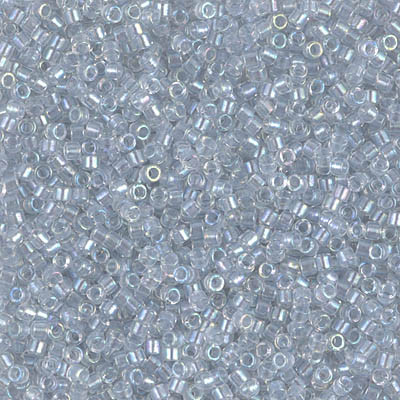 Delica Seed Bead - #1677 Pearl / Pale Gray Transparent Rainbow Inside Color Lined