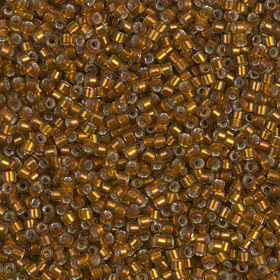 Delica Seed Bead - #1682 Dark Honey Glazed Transparent Silver-Lined