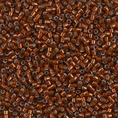 Delica Seed Bead - #1683 Dark Topaz Glazed Transparent Silver-Lined