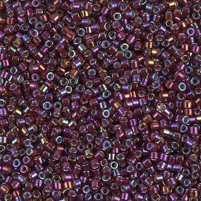 Delica Seed Bead - #1694 Dark Cranberry Glazed Transparent Silver-Lined Rainbow