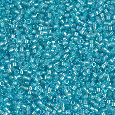 Delica Seed Bead - #1708 Mint Pearl / Ocean Blue Inside Color Lined