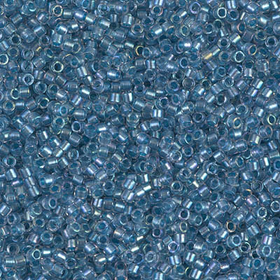 Delica Seed Bead - #1762 Sky Blue Inside Color Lined Rainbow Sparkle