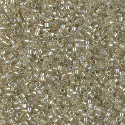 Delica Seed Bead - #1766 Celery / Light Tea Rose Inside Color Lined Rainbow Sparkle