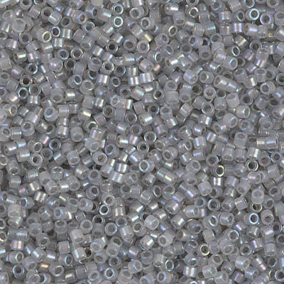 Delica Seed Bead - #1770 Pewter / Opal Inside Color Lined Rainbow Sparkle