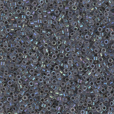 Delica Seed Bead - #1774 Gray / Opal Inside Color Lined Rainbow