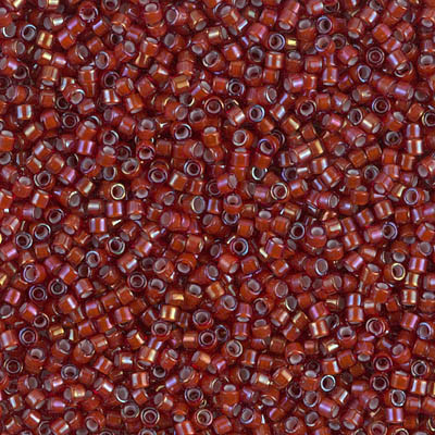 Delica Seed Bead - #1781 White / Root Beer Inside Color Lined Rainbow