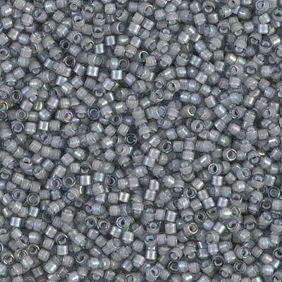 Delica Seed Bead - #1793 White / Gray Inside Color Lined Rainbow