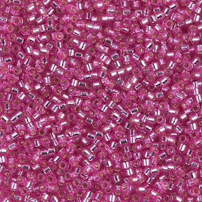 Delica Seed Bead - #2153 Duracoat Dyed Pink Parfait Transparent Silver-Lined