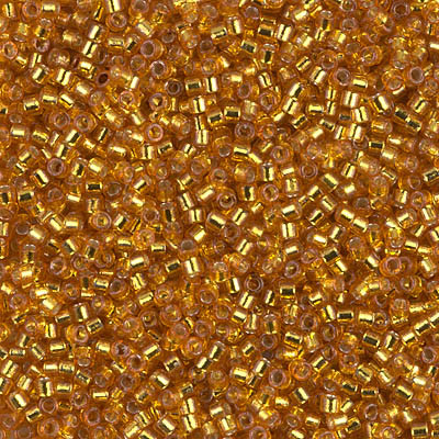 Delica Seed Bead - #2157 Duracoat Dyed Yellow Gold Transparent Silver-Lined