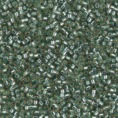 Delica Seed Bead - #2165 Duracoat Dyed Dark Sea Foam Transparent Silver-Lined