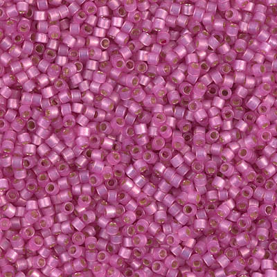 Delica Seed Bead - #2174 Duracoat Dyed Pink Parfait Transparent Silver-Lined Semi-Matte