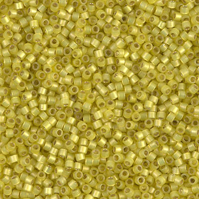 Delica Seed Bead - #2187 Duracoat Dyed Citron Transparent Silver-Lined Semi-Matte