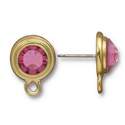Tierracast Posts: SS34 Stepped Bezel Bright Gold Crystalized - Rose | 1 Pair