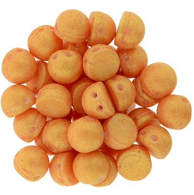 CzechMates 2-Hole Cabochon - #PS1004 Pacifica - Tangerine