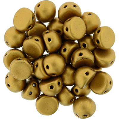 CzechMates 2-Hole Cabochon - #K0173 Goldenrod Metallic Matte