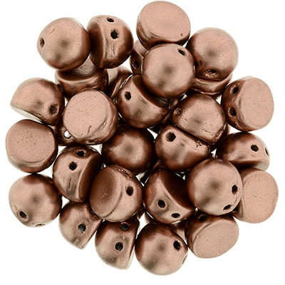 CzechMates 2-Hole Cabochon - #K0178 Bronze Copper Metallic Matte