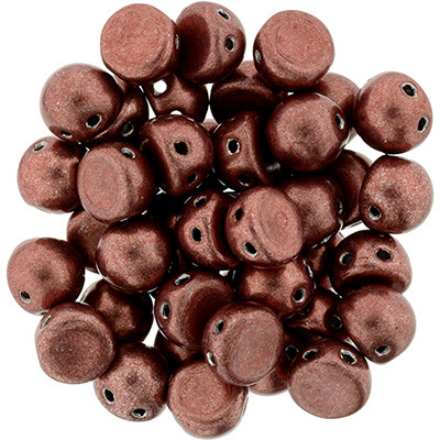 CzechMates 2-Hole Cabochon - #04B01 ColorTrends: Saturated Metallic Grenadine