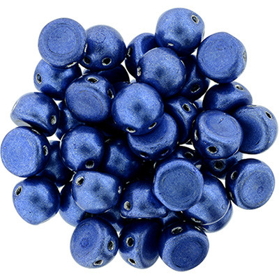CzechMates 2-Hole Cabochon - #04B05 ColorTrends: Saturated Metallic Navy Peony