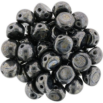 CzechMates 2-Hole Cabochon - #14400 Hematite