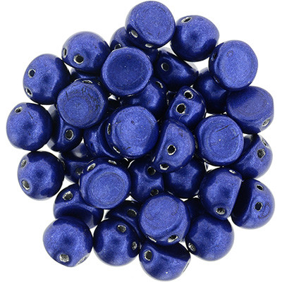 CzechMates 2-Hole Cabochon - #77065 ColorTrends: Saturated Metallic Lapis Blue