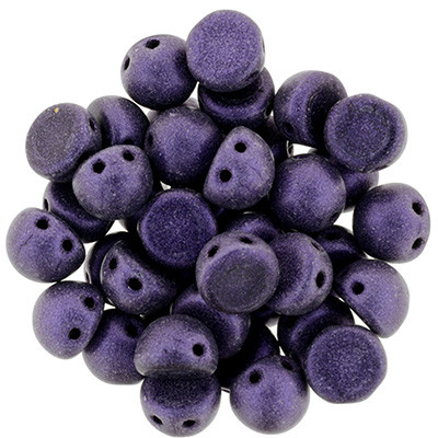 CzechMates 2-Hole Cabochon - #79021 Metallic Suede Purple