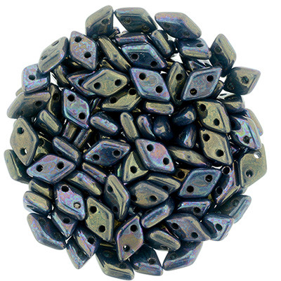 CzechMates 2-Hole Diamond - #15765 Oxidized Bronze