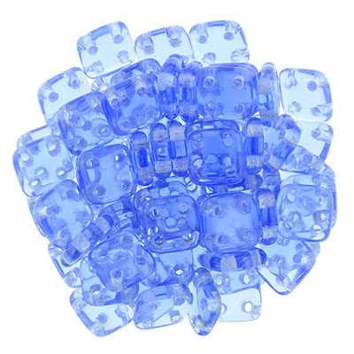 CzechMates 4-Hole QuadraTile - #3005 Sapphire Transparent