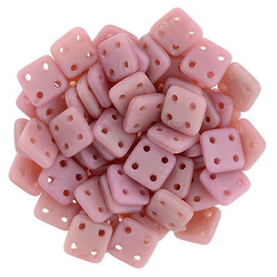 CzechMates 4-Hole QuadraTile - #M74020 Coral Pink Matte