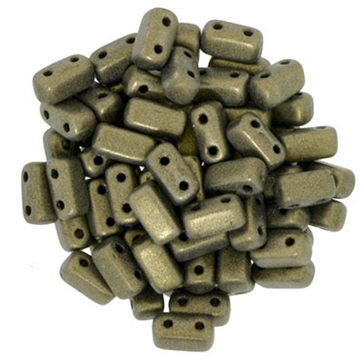 CzechMates 2-Hole Brick - #79080 Metallic Suede Gold