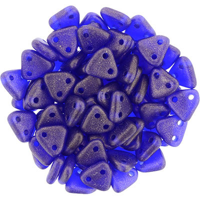 CzechMates 2-Hole Triangle - #MSG3009 Sueded Gold Cobalt