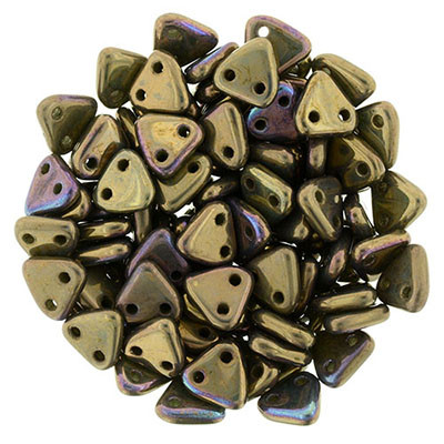 CzechMates 2-Hole Triangle - #15768 Oxidized Bronze Clay