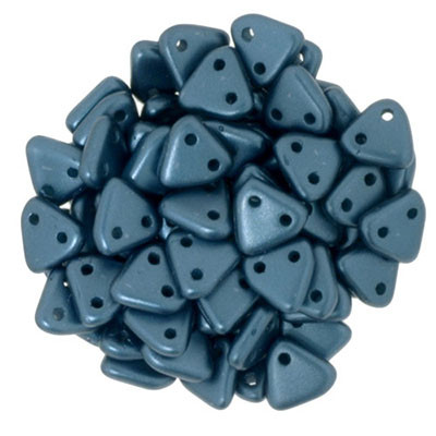 CzechMates 2-Hole Triangle - #25033 Pearl Coat Steel Blue
