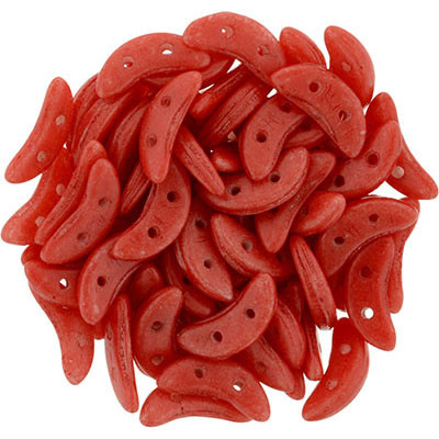CzechMates 2-Hole Crescent - #PS0016 ColorTrends: Aurora Red Opaque
