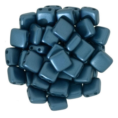 CzechMates 2-Hole Square Tile - #25033 Pearl Coat Steel Blue