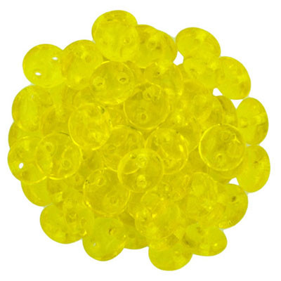 CzechMates 2-Hole Lentil - #8001 Lemon Transparent