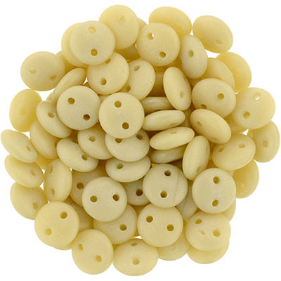 CzechMates 2-Hole Lentil - #MSG13020 Sueded Gold Beige Opaque