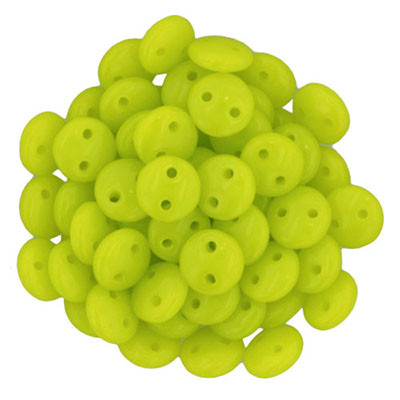 CzechMates 2-Hole Lentil - #84020 Chartreuse Opaque